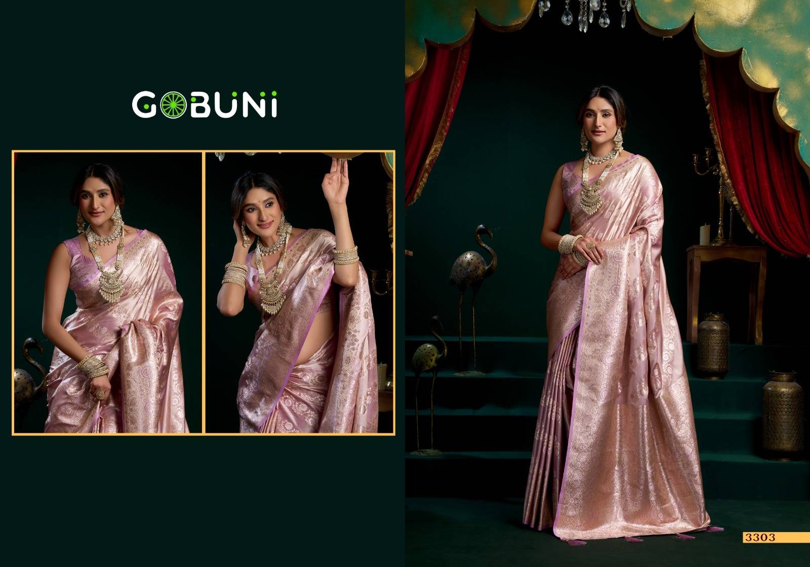 Shreemati By Gobuni 3301 To 3304 Series Indian Traditional Wear Collection Beautiful Stylish Fancy Colorful Occasional Wear Silk Sarees At Wholesale Price